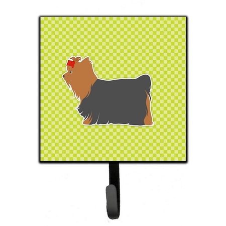 Carolines Treasures Yorkshire Terrier Yorkie Checkerboard Green Leash or Key Holder BB3834SH4